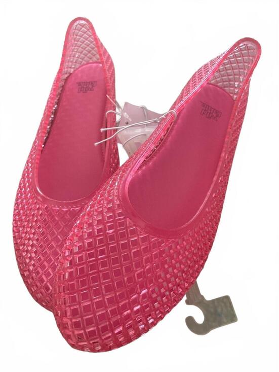 wild fable Shoes - Wild Fable Jelly Flats Womens Size 6 Pink Removable Insert Pointed Toe Glam New